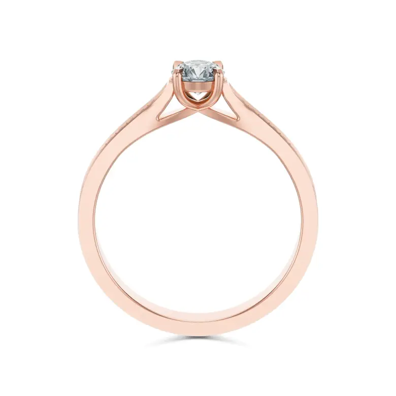 Pierścionek z różowego złota z diamentami